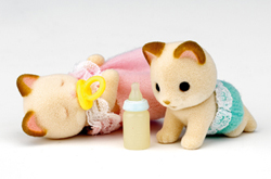 Sylvanian Families Cream Cat Twin Babies